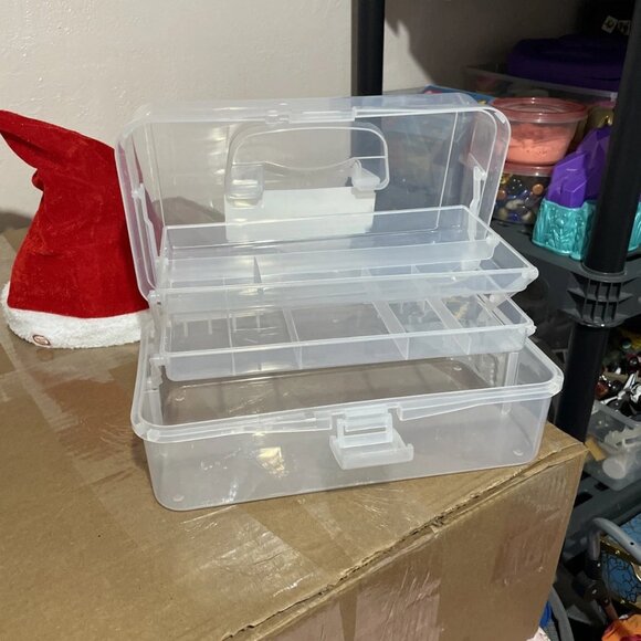 Craft Gear Plastic Craft Supply Box With Handle - 12.2" x 6.7" x 5.9" - EUC - Picture 2 of 6